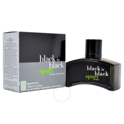 Nu Parfums Men's Black Is Black Sport Edt Spray 3.4 oz Fragrances 875990000985
