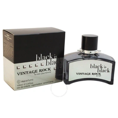 Nu Parfums Men's Black Is Black Vintage Rock Edt Spray 3.4 oz Fragrances 875990001005 In White