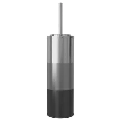 Nu Steel 16in. H Free Standing Toilet Brush And Holder In Silver