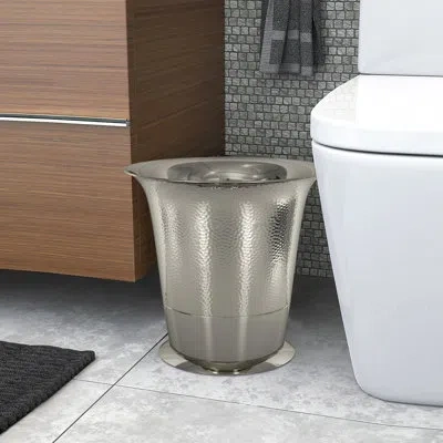 Nu Steel Classic Waste Basket In Shiny Silver