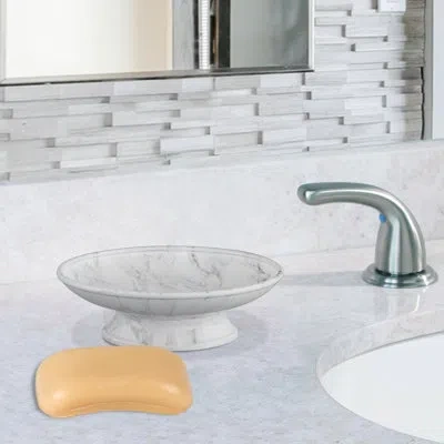 Nu Steel Compton Soap Dish In Marble