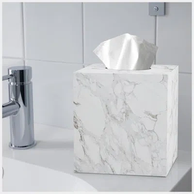 Nu Steel Compton Tissue Box Cover In Marble