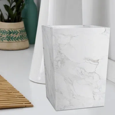 Nu Steel Compton Wastebasket In Marbre