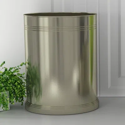 Nu Steel Dual Ridge 1.75 Gallon Waste Basket In Silver