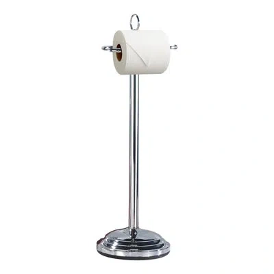 Nu Steel Free Standing Toilet Tissue Holder In Polished Silver