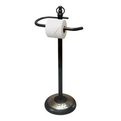 Nu Steel Freestanding Toilet Paper Holder In Bronze And Amber