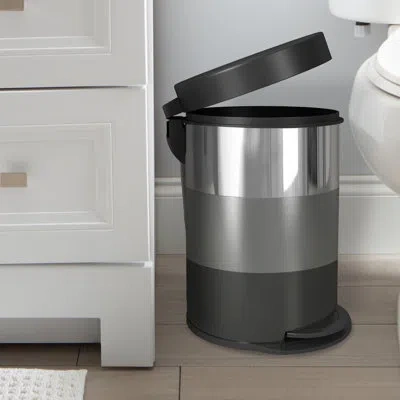 Nu Steel Kitchen Bathroom Bedroom Patio Stainless Steel 1.32 Gallon Step On Trash Can