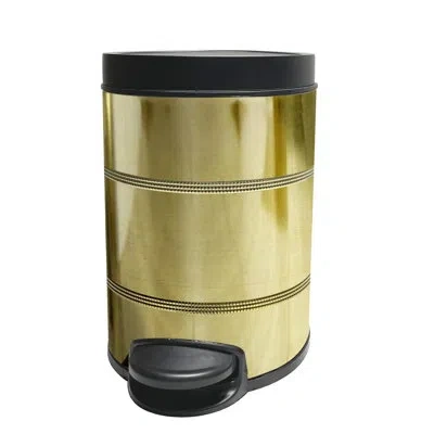 Nu Steel Kitchen Bathroom Bedroom Patio Stainless Steel 1.32 Gallon Step On  Trash Can In Gold