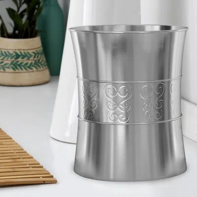 Nu Steel Metal Waste Basket In Gray