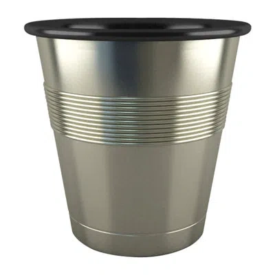 Nu Steel Stainless Steel 2.25 Gallon Waste Basket In Silver,black