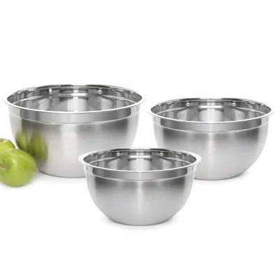 Nu Steel Stainless Steel 3 Piece Mixing Bowl Set In Silver