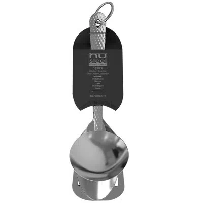 Nu Steel Steel 5-piece 2 Tone Kitchen Utensil Set In Polished Chrome