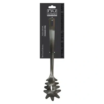 Nu Steel Steel Crown Pasta Server In Gray