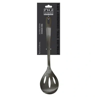 Nu Steel Steel Crown Slotted Spoon In Gray