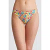 Nu Swim High Cut Bikini Bottoms In Red Multi