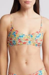 Nu Swim X Liberty London Stas Floral Print Bikini Top In Red Multi