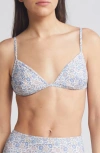 Nu Swim X Liberty London Yes Floral Print Bikini Top In Blue Multi