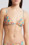 Nu Swim X Liberty London Yes Floral Print Bikini Top In Red Multi