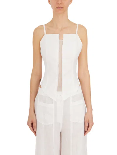 Nu Tank Top Aperto In White