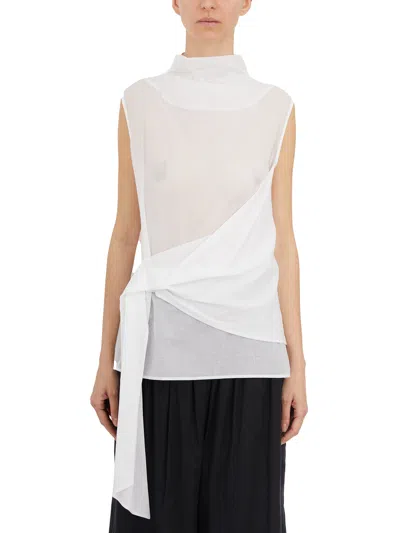 Nu Tank Top Collo Alto In White