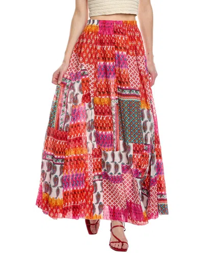 Nu Vintage Crystal Midi Skirt In Orange