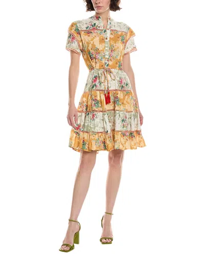 Nu Vintage Elara Short Sleeve Mini Dress In Neutral