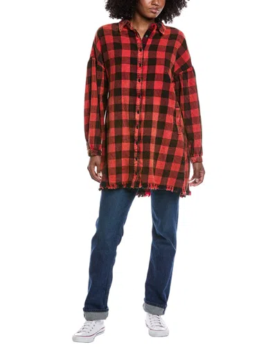 Nu Vintage Flannel Shirt In Orange