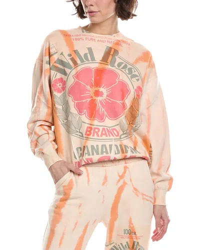 Nu Vintage Wild Rose Crewneck Pullover In Orange