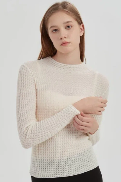 Nuaje Nuaje Auden Merino Wool Mock Neck Top In Cream
