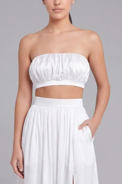 Nuaje Nuaje Isabelle Cotton Silk Bandeau Top In White