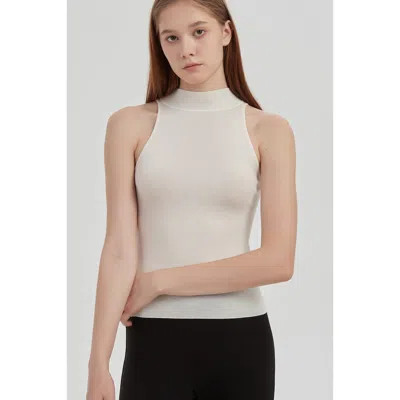 Nuaje Nuaje May Halterneck Wool And Silk Knit Tank In Cream