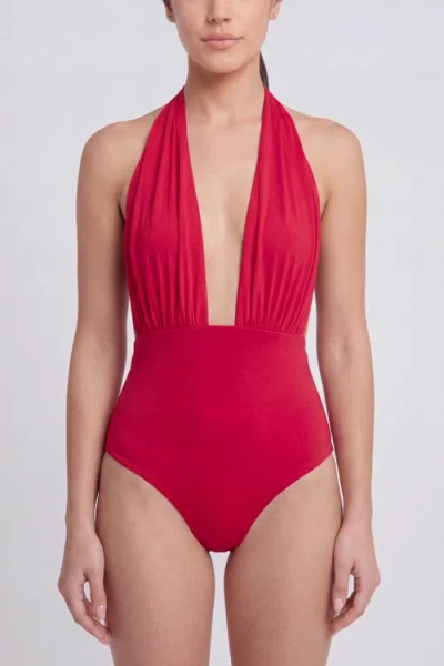Nuaje Nuaje Rosalie Ruched One-piece Swimsuit In Red