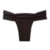 Nuaje Nuaje Women's Ariel Ruched Bikini Bottom In Brown In Brown