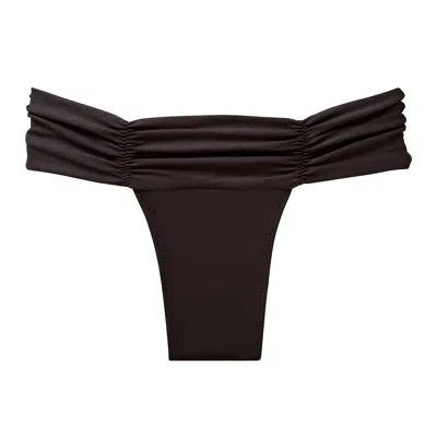 Nuaje Nuaje Women's Ariel Ruched Bikini Bottom In Brown
