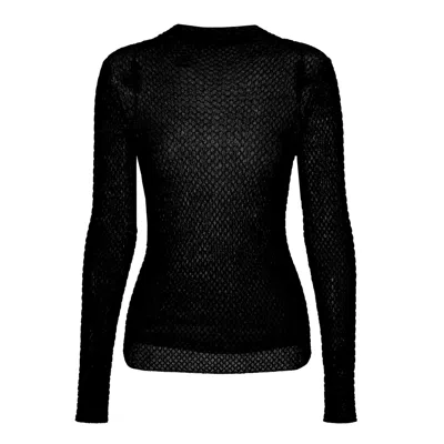 Nuaje Nuaje Women's Auden Merino Wool Mock Neck Top Black