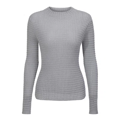 Nuaje Nuaje Women's Auden Merino Wool Mock Neck Top In Grey In Gray