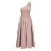Nuaje Nuaje Women's Bianca Smocked One Shoulder Midi Dress In Dusty Pink In Pink
