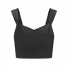 Nuaje Nuaje Women's Black Mia Linen Twill Crop Top In Black