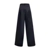 Nuaje Nuaje Women's Black Mia Linen Twill Pleated Wide-leg Pants In Black