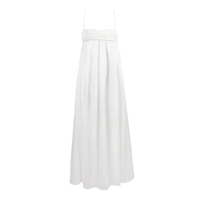 Nuaje Nuaje Isabelle Cotton Silk Maxi Dress In White