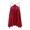 Nuaje Nuaje Women's Lily Rosette Silk Mini Dress In Red In Red