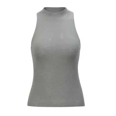 Nuaje Nuaje Women's May Halterneck Wool And Silk Knit Tank - Grey