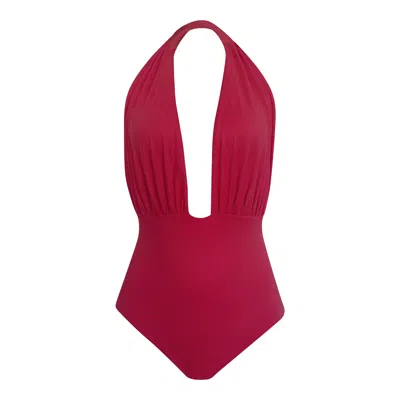 Nuaje Nuaje Women's Red Rosalie Ruched One-piece Swimsuit In Cherry