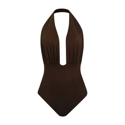 Nuaje Nuaje Women's Rosalie Ruched One-piece Swimsuit In Brown