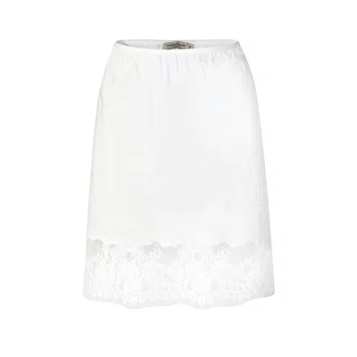 Nuaje Nuaje Women's Soleil Lace Trim Cotton Skirt In White