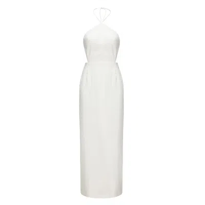 Nuaje Nuaje Women's White Anne Openback Linen Dress