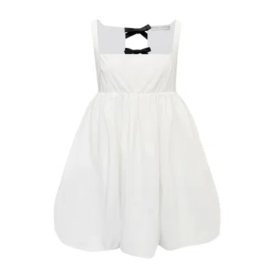 Nuaje Nuaje Women's White Brea Tie Back Bubble Mini Dress