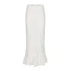 Nuaje Nuaje Women's White Flare-hem Bias Skirt In Cotton Eyelet In White