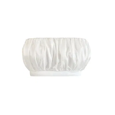 Nuaje Nuaje Women's White Isabelle Cotton And Silk-blend Ruched Bandeau Top