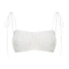 Nuaje Nuaje Women's White Shirred Bralette In Cotton Eyelet In White